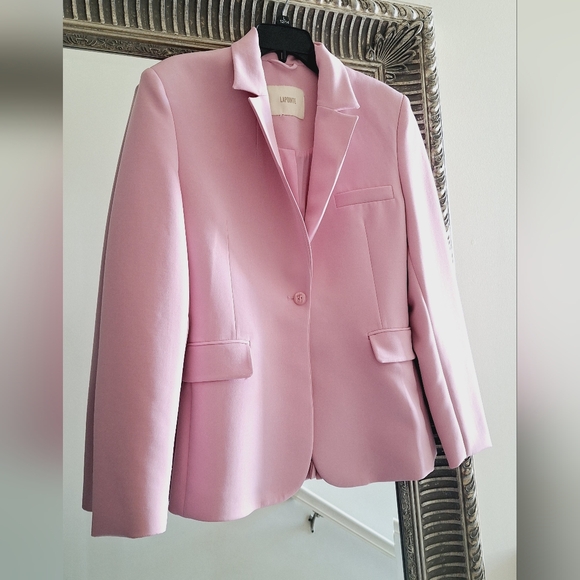 LAPOINTE Broad Shoulder Matte Crepe Single Breast Jacket In Blossom 4 Org $1,450 - Picture 5 of 16